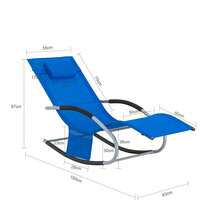 SoBuy Cushion, Ergonomically Shaped, Padded Mattress Topper With Headrest For Rocking Chair, Garden, Black OGS28-P02 - Royal Blue - View 3