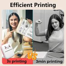 1Pc Mini Printer, For IOS&Android Wireless Pocket Printer Smart Portable For Inkless Printer & Clear Printing For Study Notes!Label,Notes,Memo,Photos