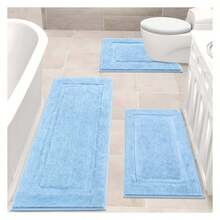 Bathroom Rugsof 3, Non Slip Bath Mats Washable - Soft Absorbent Shower Rugs Runner For Tub Floor & Toilet - Yellow - As Picture 425 - View 1