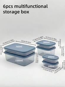 6 件带盖食品储存容器，餐食准备容器，适用于微波炉和洗碗机，适合工作、户外野餐、学校以及在厨房储存蔬菜、水果、肉类 - 彩色 - 查看 8