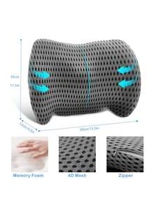 1 件装人体工学腰部支撑垫，可拆卸可洗腰枕，适用于办公椅、汽车、床、沙发，缓解下背部疼痛（灰色），适合万圣节、秋季、生日、圣诞节、伴娘礼物、派对装饰、房间装饰、单身派对、婚礼、毕业典礼、周年纪念、节日活动、母亲节、返校 - 灰色 - 查看 2