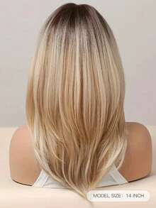 Blonde Straight Synthetic Wig For Women 14 Inch Ready To Go Wigs, Perfect For Beginners - Vàng - Xem 6