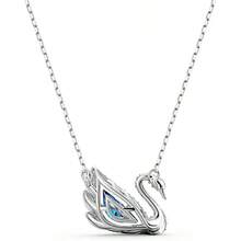 Dây chuyền thiên nga đập nhịp kỷ niệm 125 năm SWAROVSKI SWAN, Dây chuyền xương quai xanh, Ngày của Mẹ, Giáng sinh, Bạn gái, Quà tặng sinh nhật, Dây chuyền thời trang dành cho nữ - Màu xanh lam - Xem 4