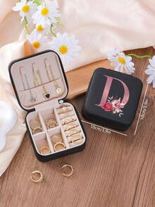 1 件花卉首字母首饰盒、A-Z PU 皮革白色便携式旅行首饰盒、蓝色首饰收纳盒、黑色迷你便携式拉链首饰盒、项链、戒指吊坠、手链、耳环收纳盒、首饰包装盒，适用于母亲的礼物、结婚礼物、伴娘礼物、周年纪念礼物、圣诞礼物和女朋友的精品礼物。 - 彩色 - 查看 24