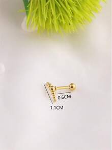 1pc Fashionable Ball Decor Stud Earring For Women For Daily Decoration - Yellow Gold - View 4