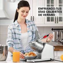Máquina Raspados Rasuradora Triturador Hielo Stanew JH109S Cocina Accesorio Preparación Bebidas Frappé Hielo Trituradora Manual - Tipo de Enchufe A USA (110-127V) - Ver 7