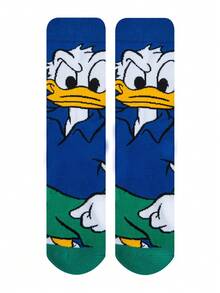1 Pair Authentic Disney Socks, Disney Donald Duck Cartoon Socks, Creative & Fun, Comfortable & Breathable, Fashionable Unisex Socks