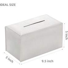 Funda Rectangular para Caja de Pañuelos, Soporte de Caja de Pañuelos de Cuero PU con Cinturón Inferior, Organizador de Caja de Pañuelos Moderno y Elegante para Hogar, Coche, Hotel, Oficina 9.5X5X5 (Blanco Oscuro) - Púrpura simple - Ver 10