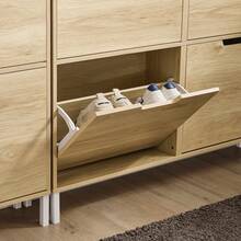 SoBuy 4 Flip-Drawers Shoe Cabinet Shoe Rack Shoe Storage Cupboard Organizer Unit Light Orange W100 X D19 X H90cm FSR100-RS - Brown - View 7