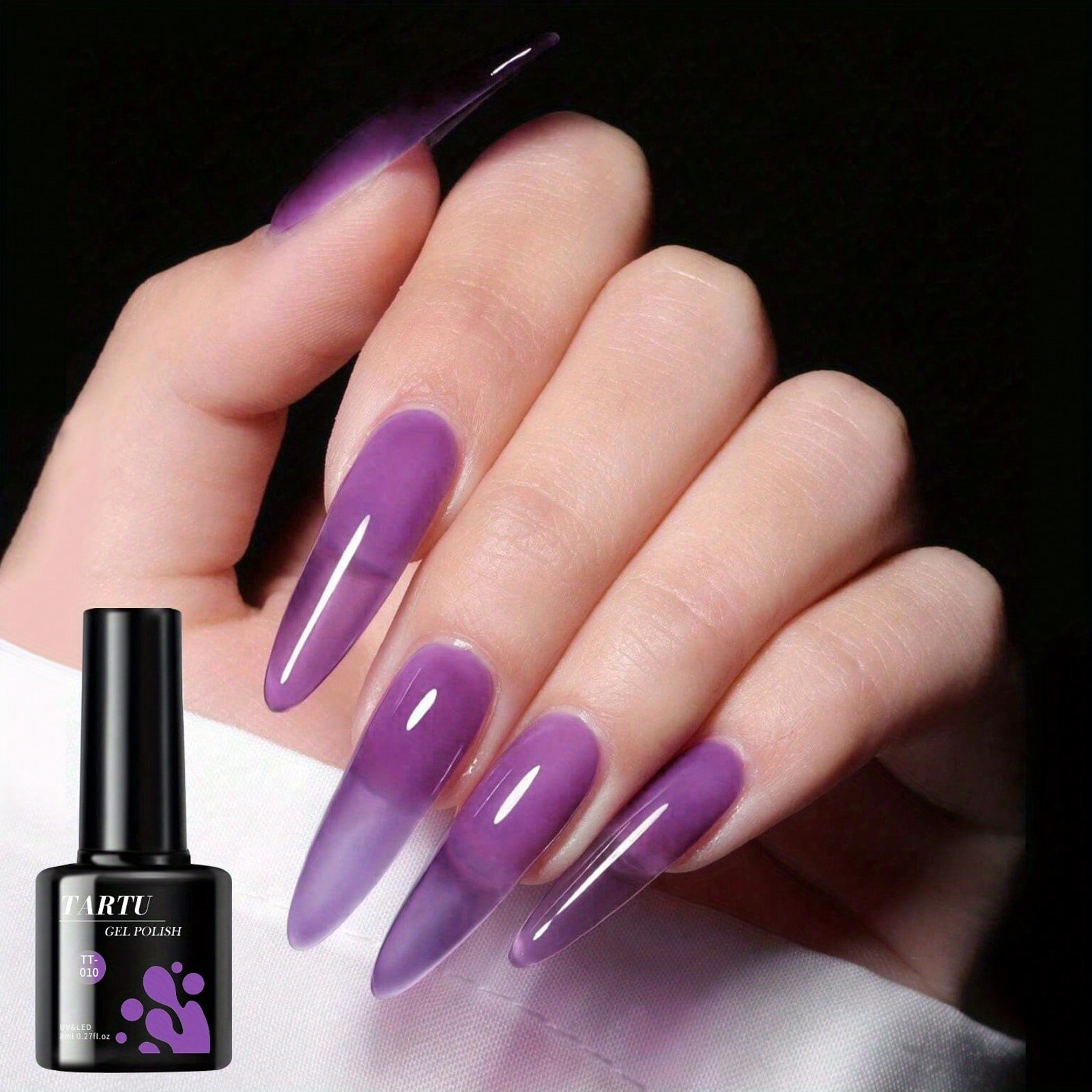 8ml Sheer Jelly Gel Polish Kit, Spring Summer Ice Translucent Nude Purple Sheer Jelly Gel Polish, Ice Translucent Non-Sticky Gel Polish UV/LED, Watercolor Gel PolishSoak Off, Semi Permanent For Home Salon Nail Art, Daily Nail Design