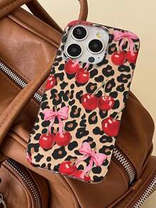 Leoparden-Muster Schleife Kirsche kompatibel mit iPhone 16 Pro Max Handyhülle, geeignet für Apple iPhone 15/14/13/12 Pro, 11, Neu 15 Pro Max/15 Pro/15/14 Pro Max/14 Pro/14 Plus/13/13 Pro Max/13 Pro/12 Pro Max/12 Pro/12 - Verschiedenfarbig - Übersicht 5