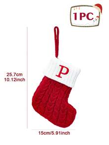 1Pc Knitted Letter Christmas Socks, Christmas Alphabet Knit Stockings, Mini Christmas Socks With Embroidered Letters, Merry Christmas Decorative Socks, Xmas Decor, Christmas Decorations For Home, Christmas Ornaments, Christmas Tree Decorations, Christmas Theme Dress Up Home Decor Christmas Decorations Room Decor Winter Christmas Decorations Home Christmas Gifts