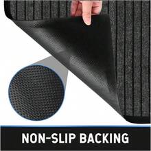 Door Mat Indoor & Outdoor - Strong PVC Rubber Backed | Anti-Slip Washable, Dirt Trapper For Hallways Kitchen - 酒紅色 - 查看 8