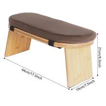 Aohuada Meditation Prayer Bench, Portable Foldable & 5° Ergonomic Tilt Kneeling Meditation Yoga Stool With Cushion & Carry Bag For Home/Studio/Gym, Bamboo & Velvet Kneeling Stools (Coffee) - Brown - View 2