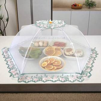 1/2/3ชิ้น ที่ครอบอาหาร, ที่ครอบอาหารแบบพับได้สำหรับโต๊ะอาหาร, ที่ครอบผักในครัวเรือนกันฝุ่นและกันแมลงวัน, ร่มครอบกันยุงรูปหลายเหลี่ยม