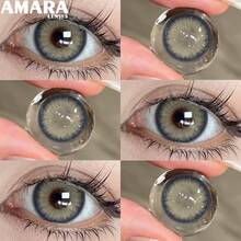 1 par de lentes de contato gelatinosas descartáveis na cor cinza-marrom. - Descartável anual - Ver 5
