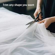 1 Piece, Elegant Extra-Long White Tulle Wedding Background Cloth - 50 Meters /10 Meters /30 Meters In Length, Suitable For DIY Bride's Party, Birthday, Halloween And Christmas Decoration - Hand-Washed Transparent Party Ceremony Background Cloth, Perfect Valentine's Day And Bride's Gift, Wedding Decoration, Event Decoration, Simple Design, High-Quality Handcrafted Materials