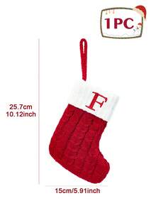 1Pc Knitted Letter Christmas Socks, Christmas Alphabet Knit Stockings, Mini Christmas Socks With Embroidered Letters, Merry Christmas Decorative Socks, Xmas Decor, Christmas Decorations For Home, Christmas Ornaments, Christmas Tree Decorations, Christmas Theme Dress Up Home Decor Christmas Decorations Room Decor Winter Christmas Decorations Home Christmas Gifts