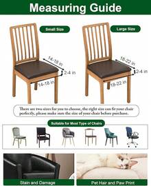 Stretch Non-Slip Soft Washable Dining Chair Covers Set Of 4, Yellow Cushion Slipcovers Kitchen And Dining Room Chairs - Pu Coffee - View 6
