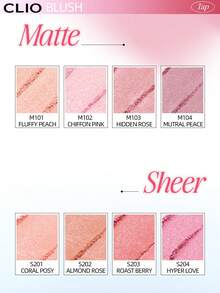 Clio K-Beauty Essential Blush - TAP Powder Blush, Tekstur Bedak Halus, Formula Lembut, Hasil Akhir Matte & Pearlescent Alami, Kilau Bercahaya, Mudah Diaplikasikan, Tidak Berminyak, Praktis untuk Bepergian, Mudah Dibaurkan, Cocok untuk Riasan Bibir & Pipi, Gaya Riasan Korea - M101 PERsik Halus - View 6