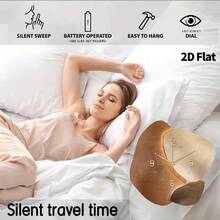 2D Flat, 1pc Modern Fashion Ideas Art Decorative Wall Clock, Super Silent Quartz Movement, No Ticking Sound, Decorative Clock For Living Room, Bedroom, Office, Kitchen And Cafe, Perfect For Christmas, New Year, Valentine's Day Gifts - Multicolor - View 4