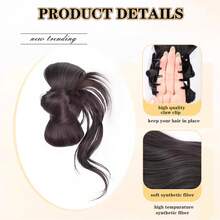 Elegante fermaglio a pinza per extension per chignon da donna, extension per capelli con fiocco sintetico, elegante parrucco in fibra resistente alle alte temperature per donna, facile da usare, senza strumenti necessari, perfetto per stili casual, accessori per capelli per donna - Multicolore - Visualizzare 4