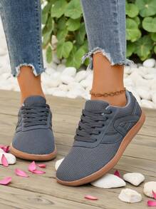 1 Par - Tênis Esportivos Largos para Mulheres - Tênis Esportivos de Largura Larga para Mulheres, Design Cinza, Adequado para Atividades ao Ar Livre, Caminhada e Tênis - Lavável em Máquina, Estilo Atlético