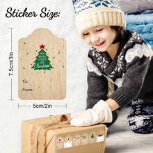 300pcs/Roll Christmas Labels, Santa Claus Stickers, Adhesive Labels, Christmas Birthday Holiday Gift Decoration - Multicolor - View 3