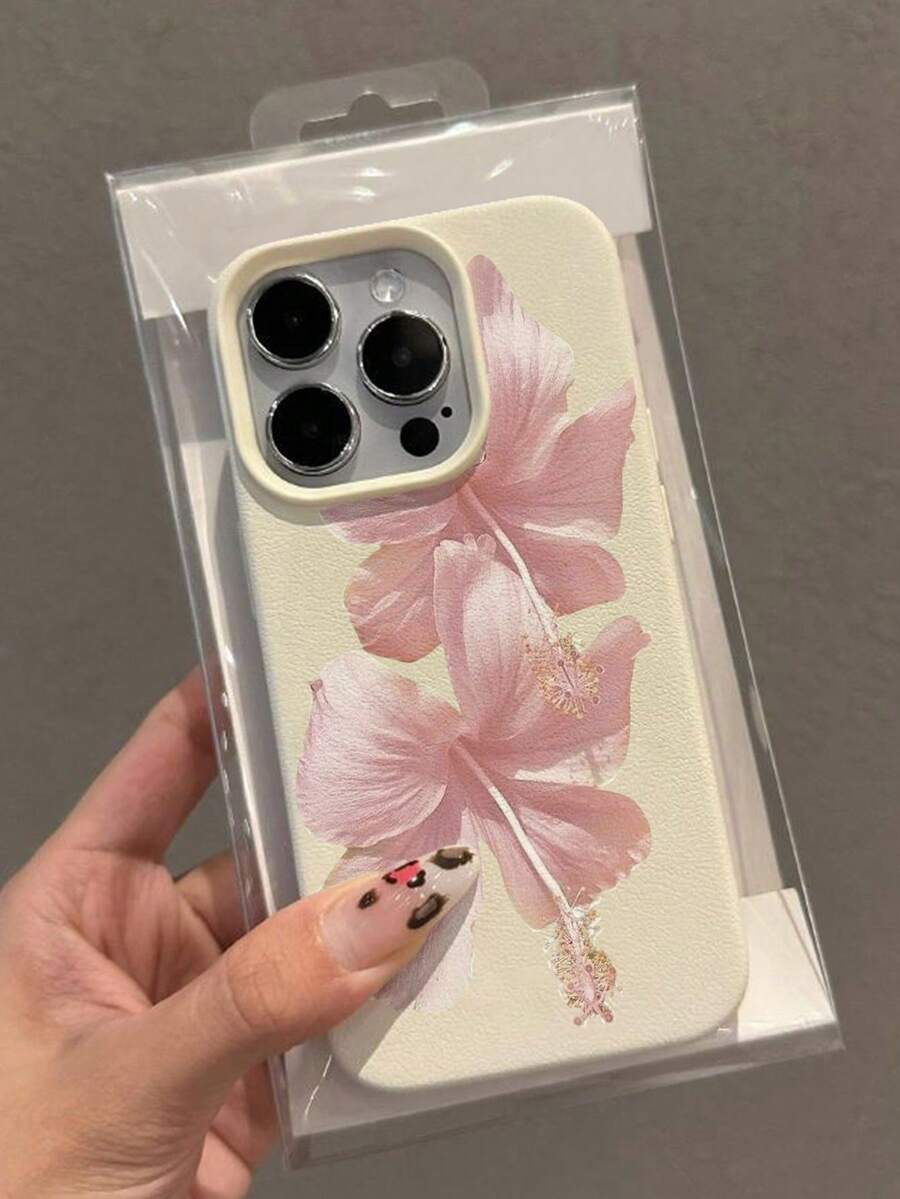 Funda protectora de teléfono con textura y estampado de flores hawaianas, de moda minimalista, a prueba de golpes y gruesa, adecuada para iPhone 16 XR /7/8, iPhone 15 Pro Max/12 Pro Max/13 Pro Max/14 Pro Max, 13 14 11 12p 14 Women P11 Soft Shell P12 Anti-Drop XS.XR /78P.78GES2