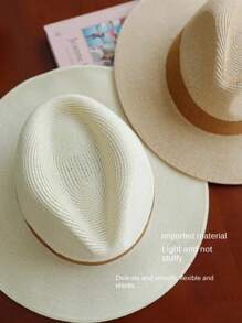 Classic Panama Straw Hat Unisex Jazz Hat Summer All-Match Anti-Ultraviolet Hat