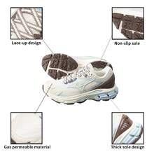 Mizuno HALO MIX 跑鞋，3D TPU 支撑鞋底结构，男女款减震，户外路跑 D1GH2408 - 仿古白/可可棕/淡藍 - 查看 6