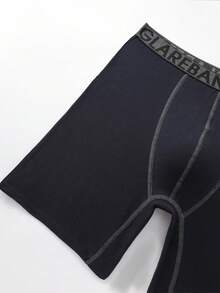 4pieces Mid-Long Boxer Shorts Men Underwear Fashion Style Male Underpants For Men Comfortable Boxershorts Slips Soft Briefs Panties - Black - View 10