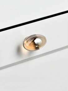 6件装透明香槟水晶蛋形橱柜拉手，适用于橱柜、衣柜、梳妆台、洗脸台、儿童房、鞋柜、抽屉，黄铜材质，透明把手，配螺丝 - 金色 - 查看 8