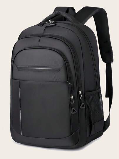 حقيبة ظهر متعددة الاستخدامات، حقيبة كمبيوتر محمول، حقيبة كتف، حقيبة سفر، حقيبة رياضية، حقيبة مدرسية/جامعية، حقيبة عمل، للخارج والتخييم والرياضة والاستخدام اليومي، حقيبة عطلات خفيفة الوزن قابلة للتعديل، سعة كبيرة، وظيفية، من البوليستر بتصميم بسيط، مقاومة للماء، محمولة، حقيبة ظهر بلون أسود للعمل والسفر، هدية للأولاد، هدية للأب، هدية عيد الحب