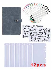 A6 Size Soft Leather Snap Button Binder With Cash Envelope Pocket, Budget Planner Refillable Organizer Wallet For Traveller Daily Cash Savings Notebook Ledger,Back To School,School Supplies,Savings Plan,Biweekly Savings Plan,10000 Savings Plan,Savings Strategy - Blue - View 15