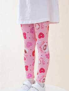 Bộ 6/12 chiếc quần legging ôm sát in hình hoạt hình cho bé gái, nhiều màu sắc, bao gồm cả kiểu dáng ẩn, phù hợp để mặc hàng ngày. - Nhiều màu - Xem 4