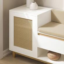 SoBuy Shoe Storage Cabinet, Shoe Storage Bench, Shoe Bench FSR128-SCH - White - View 8