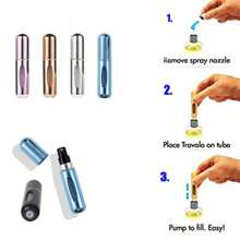 1 pieza/3 piezas/4 piezas Botella atomizadora de perfume recargable de 5ml para viajes, botella de perfume portátil de llenado por la parte inferior
