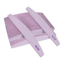 80/80 Grit Nail Files (10 Pack), Emery Boards For Acrylic Nails And Gel Nails, Coarse Nail File Double Sided 80 Grits Emory Professional Nail Filers Reusable Washable Manicure Curved Gray-76818 - 50片80/80粗砂弧形灰色 - 查看 1