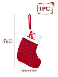 1Pc Knitted Letter Christmas Socks, Christmas Alphabet Knit Stockings, Mini Christmas Socks With Embroidered Letters, Merry Christmas Decorative Socks, Xmas Decor, Christmas Decorations For Home, Christmas Ornaments, Christmas Tree Decorations, Christmas Theme Dress Up Home Decor Christmas Decorations Room Decor Winter Christmas Decorations Home Christmas Gifts
