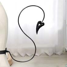 Halloween Gothic Headband Furry Animal Ears Devil Tail Costume Demon Bat Accessories For Adults - 黑色 - 查看 5