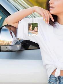 1 Peça Aromatizante Personalizado para Carro Dia dos Pais Cartões de Feltro Perfumados Penduráveis. Aromatizante Retangular Personalizado com Foto e Texto, Aromatizante Personalizado com Foto e Texto para Pendurar no Carro, Guarda-Roupa, Banheiro e Enfeites.