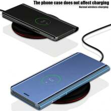 Hadaasi 1 pièce Étui de téléphone portable  avec rabat argenté, électroplaqué, pailleté, avec support pliant. Résistant aux chocs et aux rayures, avec miroir. Compatible avec Samsung Galaxy S25Ultra/S25Plus/S25/S25Edge/S24Ultra/S24Plus/S24/S23Ultra/S23Plus/S23/S22Ultra/A17/A07 et Apple 17pro/17promax/17Air/17/16E et Honor 400/400Pro/400Lite et Redmi - Argent - Voir 10