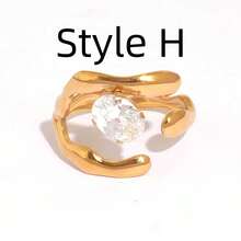 1 chiếc nhẫn Zirconia hình học độc đáo bằng thép không gỉ 18K, kiểu dáng nữ, thích hợp cho hẹn hò, kỷ niệm và các dịp đặc biệt khác, món quà trang sức tinh tế dành cho phái nữ. - Nhiều màu - Xem 6
