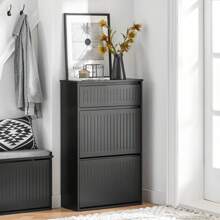 SoBuy Shoe Cabinet FSR165-W - 黑色 - 查看 11