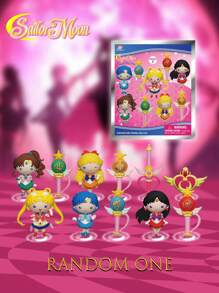 TOEI ANIMATION 1PC Salior Moon 官方授权 3D 动漫人物系列神秘盲袋钥匙扣书包手机钥匙挂件随机一张 Moon 或其他人物形象超值惊喜包送粉丝朋友惊喜礼物