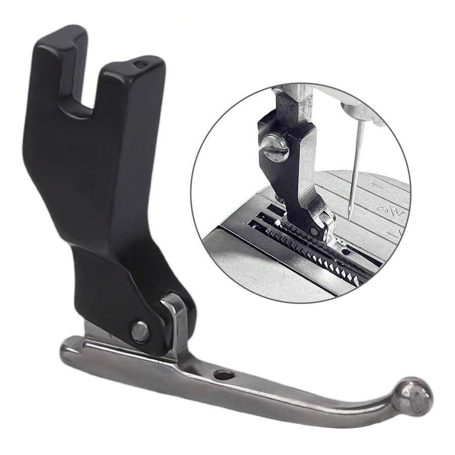 Nuevo estilo de prensatelas de acero completo, diseñado en color gris plateado, talla grande adecuado para hacer vestidos de novia y telas con lentejuelas, se puede aplicar a máquinas de coser planas de computadora - Negro - Ver 1