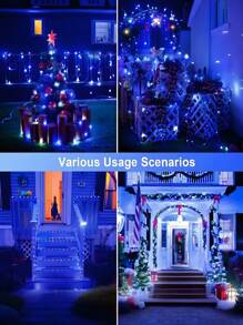 1 pieza Guirnalda de Luces Solares para Exteriores - 300/200/150/100/50 LED, Luces de Hadas Solares de Alambre de Cobre, IP65 Impermeable, 8 Modos de Iluminación, Adecuado para Jardín, Terraza, Boda, Acampada, Fiesta, Patio, Decoración de Árbol de Navidad, Navidad, Halloween, Luces de Decoración para el Día de San Valentín (Blanco Cálido/Blanco/Color/Azul/Rosa/Rojo)