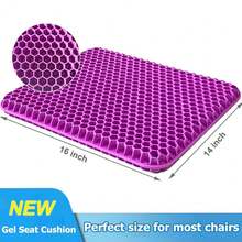 Gel Seat Cushion, Double Thick Egg Gel Cushion For Pressure Pain Relief, Breathable Wheelchair Cushion Chair Pads For Car Seat Office Chair (16x14x1.65inch)-973700 - 3-violet1614165 inch - Xem 5