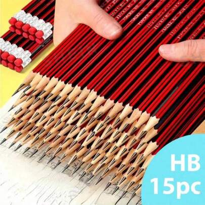 15支装 HB 铅笔 学生书写铅笔、素描铅笔、绘画练习笔 非常适合学生